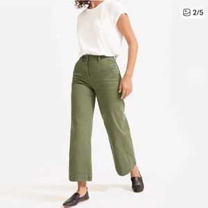 Everlane Crop Wide Olive Wide Leg Crop Pants